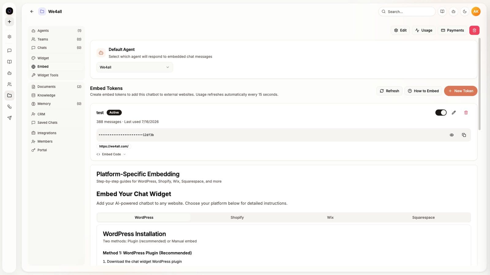 The embed configuration