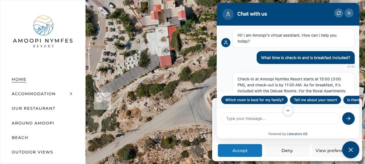The agent answering on a live client site