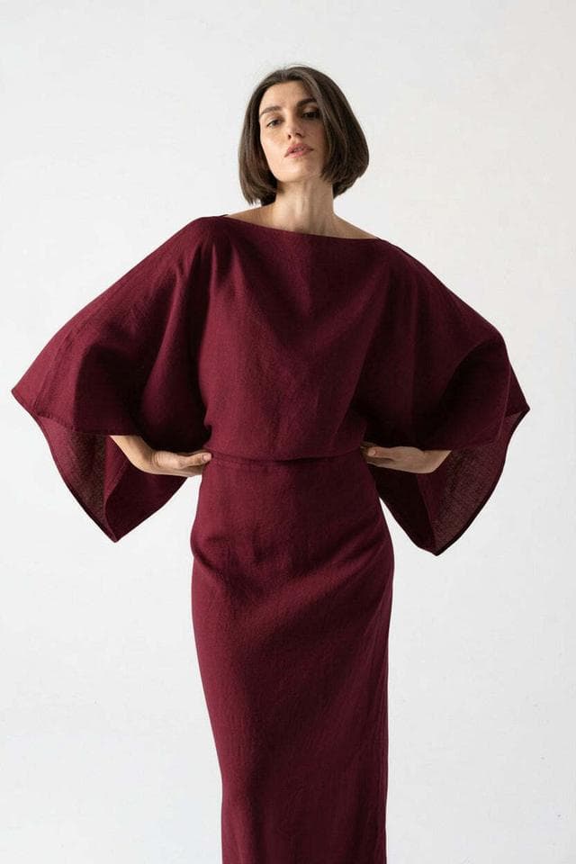 LUXMII Kimonos dress in wine